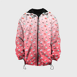 Куртка с капюшоном детская Пижамный цветочек, цвет: 3D-черный
