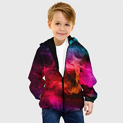 Куртка с капюшоном детская ЦВЕТНОЙ ДЫМ, цвет: 3D-черный — фото 2
