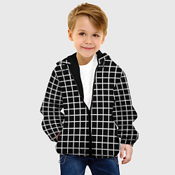 Куртка с капюшоном детская Клечатая, цвет: 3D-черный — фото 2