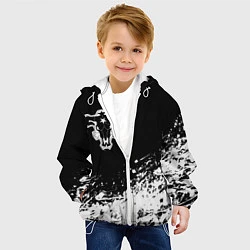 Куртка с капюшоном детская Черный Клевер Черный Бык 6, цвет: 3D-белый — фото 2