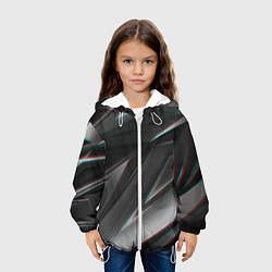 Куртка с капюшоном детская GEOMETRY STRIPES GLITCH, цвет: 3D-белый — фото 2