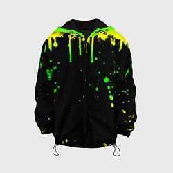 Куртка с капюшоном детская НЕОНОВЫЕ ПОДТЕКИ, цвет: 3D-черный