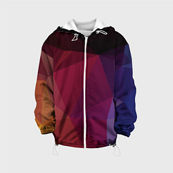 Куртка с капюшоном детская Полигональный фон, цвет: 3D-белый