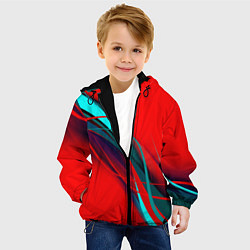 Куртка с капюшоном детская GEOMETRY STRIPES, цвет: 3D-черный — фото 2