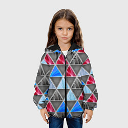 Куртка с капюшоном детская ТРЕУГОЛЬНИКИ, цвет: 3D-черный — фото 2