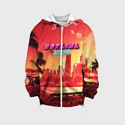 Куртка с капюшоном детская HOTLINE MIAMI, цвет: 3D-белый