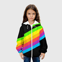 Куртка с капюшоном детская НЕОНОВЫЕ ЛИНИИ, цвет: 3D-белый — фото 2