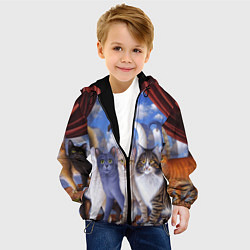 Куртка с капюшоном детская Коты, цвет: 3D-черный — фото 2