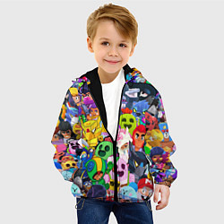 Куртка с капюшоном детская BRAWL STARS ВСЕ БРАВЛЕРЫ, цвет: 3D-черный — фото 2