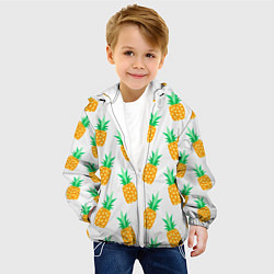 Куртка с капюшоном детская Ананасы, цвет: 3D-белый — фото 2