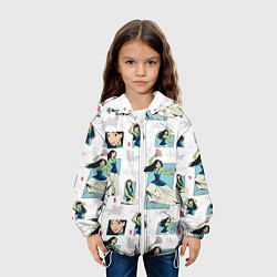 Куртка с капюшоном детская Mulan Pattern, цвет: 3D-белый — фото 2