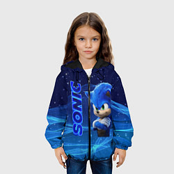 Куртка с капюшоном детская Соник, цвет: 3D-черный — фото 2