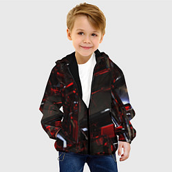 Куртка с капюшоном детская МЕТАЛЛИЧЕСКИЙ, цвет: 3D-черный — фото 2