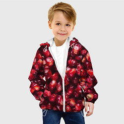 Куртка с капюшоном детская Много ягод граната ярко сочно, цвет: 3D-белый — фото 2