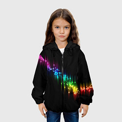 Куртка с капюшоном детская Абстракция черный разноцветный, цвет: 3D-черный — фото 2