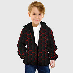 Куртка с капюшоном детская 3D black & red, цвет: 3D-черный — фото 2