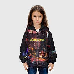 Куртка с капюшоном детская CYBERPUNK 2077:КИБЕРПАНК S, цвет: 3D-черный — фото 2