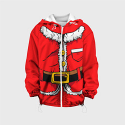 Куртка с капюшоном детская Санта Клаус, цвет: 3D-белый