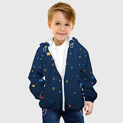 Куртка с капюшоном детская Геометрия дождь, цвет: 3D-белый — фото 2