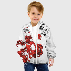 Куртка с капюшоном детская Клинок, рассекающий демонов, цвет: 3D-белый — фото 2