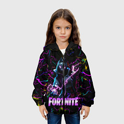 Куртка с капюшоном детская Fortnite Молнии, цвет: 3D-черный — фото 2