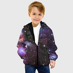 Куртка с капюшоном детская Галактика S, цвет: 3D-черный — фото 2