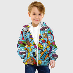 Куртка с капюшоном детская Pop art comics, цвет: 3D-белый — фото 2