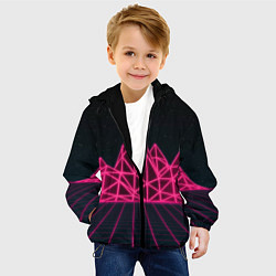 Куртка с капюшоном детская Неоновые Горы, цвет: 3D-черный — фото 2