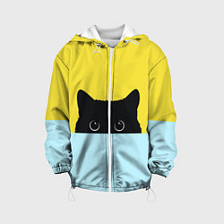 Куртка с капюшоном детская Кот в засаде, цвет: 3D-белый