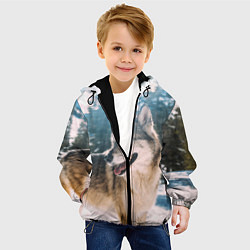 Куртка с капюшоном детская Волк и снег, цвет: 3D-черный — фото 2