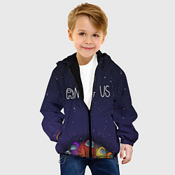 Куртка с капюшоном детская Among Us team, цвет: 3D-черный — фото 2