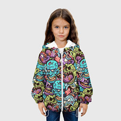Куртка с капюшоном детская Зомби Паттерн, цвет: 3D-белый — фото 2