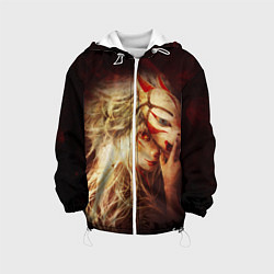 Куртка с капюшоном детская Кицуне, цвет: 3D-белый