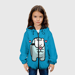Куртка с капюшоном детская Nyan Cat Among Us, цвет: 3D-черный — фото 2