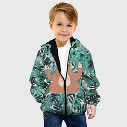 Куртка с капюшоном детская Ленивец Йог, цвет: 3D-черный — фото 2