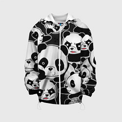 Куртка с капюшоном детская Смешные панды, цвет: 3D-белый
