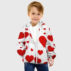 Куртка с капюшоном детская Сердечки, цвет: 3D-белый — фото 2