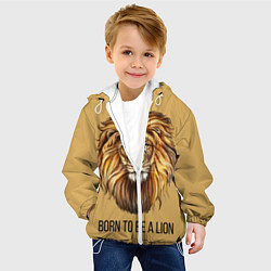 Куртка с капюшоном детская Рождённый быть львом, цвет: 3D-белый — фото 2