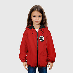Куртка с капюшоном детская Иероглиф Японский Спина, цвет: 3D-черный — фото 2