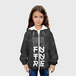 Куртка с капюшоном детская Надпись Hack the future, цвет: 3D-белый — фото 2