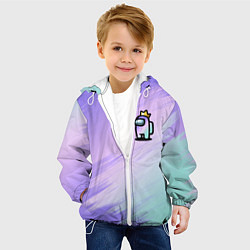 Куртка с капюшоном детская AMONG US GRADIENT, цвет: 3D-белый — фото 2