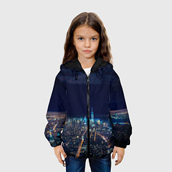 Куртка с капюшоном детская Ночной город, цвет: 3D-черный — фото 2