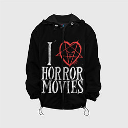 Куртка с капюшоном детская I Love Horror Movies, цвет: 3D-черный