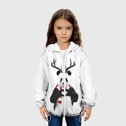 Куртка с капюшоном детская Новогодний Панда, цвет: 3D-белый — фото 2