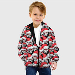 Куртка с капюшоном детская Деды морозы черепа, цвет: 3D-черный — фото 2