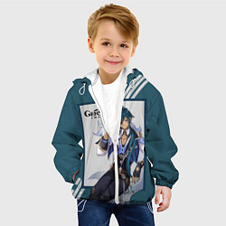Куртка с капюшоном детская Кэйа - Genshin Impact, цвет: 3D-белый — фото 2