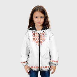 Куртка с капюшоном детская Белорусская вышиванка, цвет: 3D-черный — фото 2