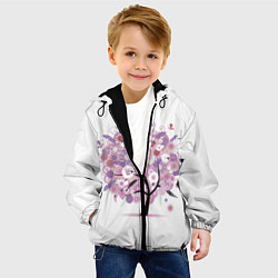 Куртка с капюшоном детская Цветочное Дерево, цвет: 3D-черный — фото 2