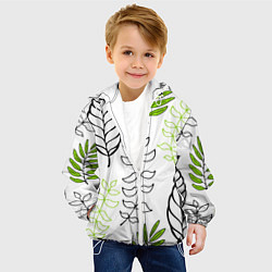 Куртка с капюшоном детская Листья, цвет: 3D-белый — фото 2