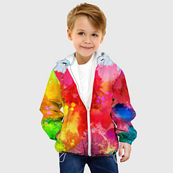 Куртка с капюшоном детская Брызги краски, цвет: 3D-белый — фото 2